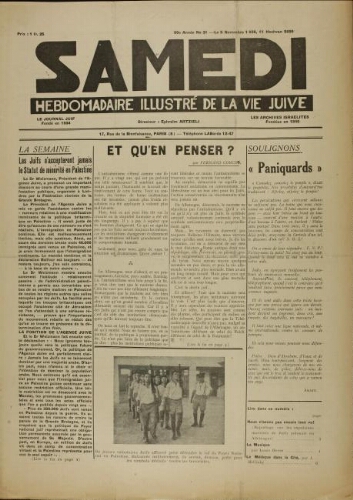 Samedi N°31 ( 05 novembre 1938 )